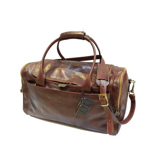 Borsone sportivo in pelle marrone | Bagaglio a mano artigianale Made in Italy – Cuoieria Italiana