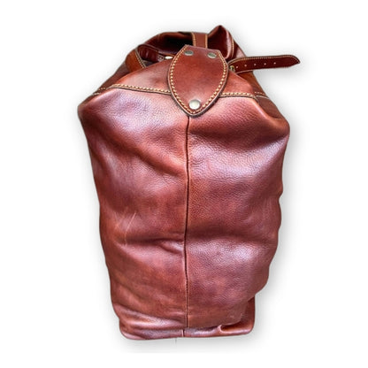 Large natural leather travel bag