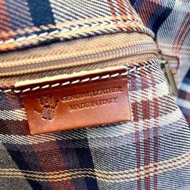 Large natural leather travel bag