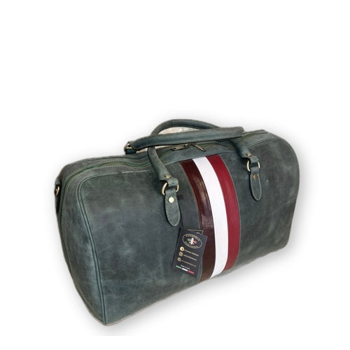 Green Nubuck Leather Hand Luggage Bag