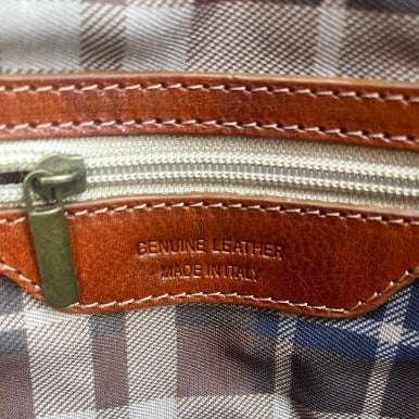 Classic Brown Leather Carry On Duffel Bag