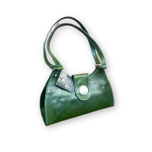Eleganza Italiana - borsa a spalla in pelle verde