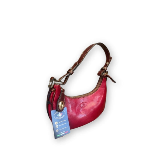 Eterna - borsa piccola in pelle a mezzaluna rossa