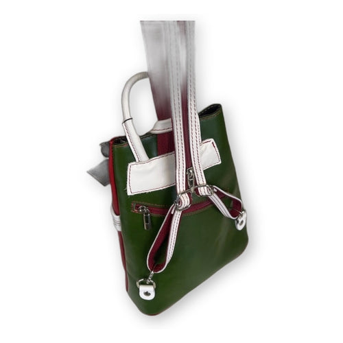 Women's Genuine Leather Backpack - Handcrafted and Transformable
