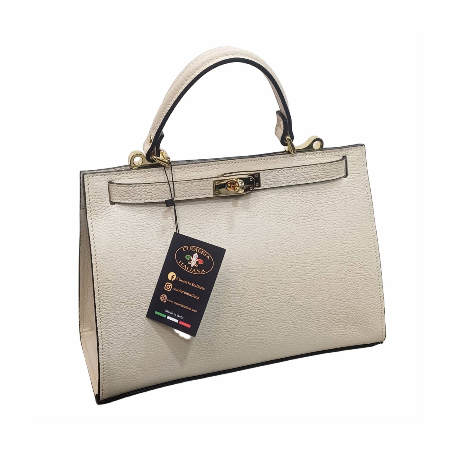 Gala Borsa rigida in pelle grande panna da donna Elegante Made in Italy Cuoieria Italiana