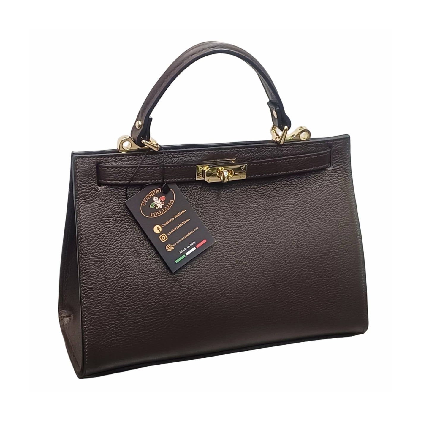 Gala Borsa rigida in pelle grande testa di moro da donna Elegante Made in Italy Cuoieria Italiana