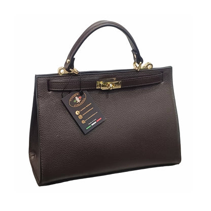 Gala Borsa rigida in pelle grande testa di moro da donna Elegante Made in Italy Cuoieria Italiana