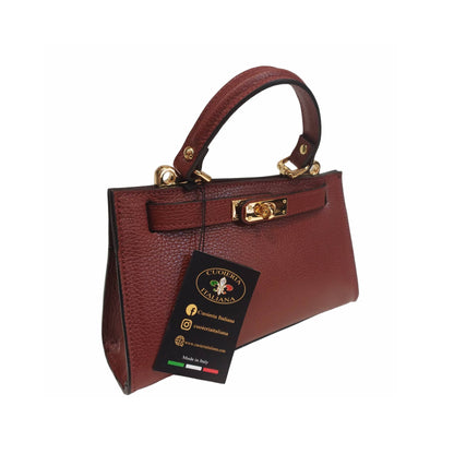 Gala Borsa rigida in pelle piccola bordeaux da donna Elegante Made in Italy Cuoieria Italiana
