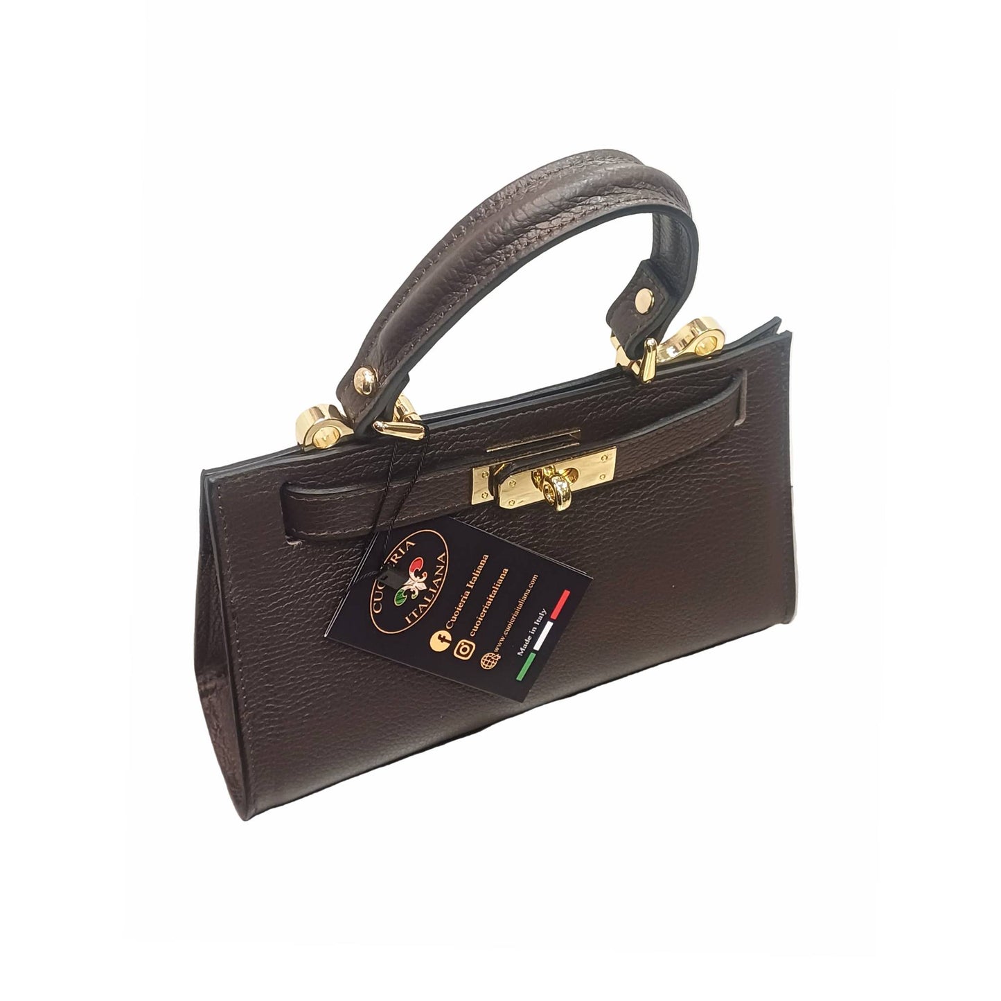Gala Borsa rigida in pelle piccola testa di moro da donna Elegante Made in Italy Cuoieria Italiana