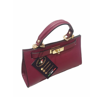 Gala Borsa rigida in pelle piccola vinaccia da donna Elegante Made in Italy Cuoieria Italiana