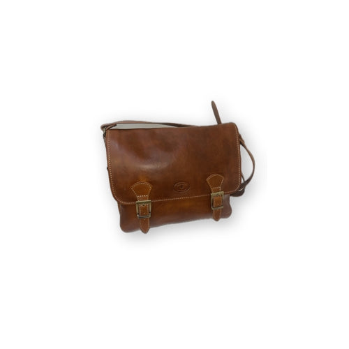 Large postman in natural leather