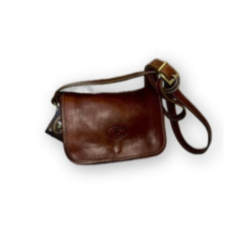 Medium rectangular natural leather postman bag