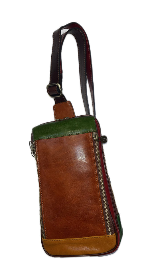 Monospalla multicolor in pelle | Borsa a tracolla artigianale Made in Italy – Cuoieria Italiana