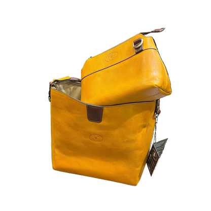 Atena – Borsa da donna in vera pelle con pochette abbinata | Artigianale Made in Italy – Cuoieria Italiana