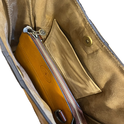 Atena – Borsa da donna in vera pelle con pochette abbinata | Artigianale Made in Italy – Cuoieria Italiana