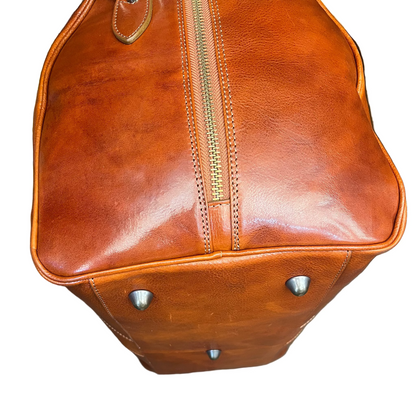 Sac de voyage en cuir tanné naturel pour bagage à main