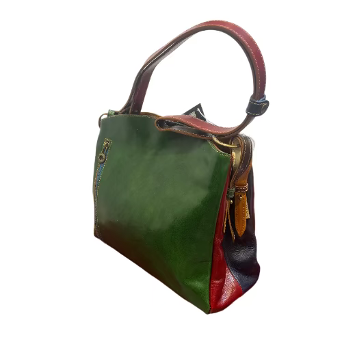 Shopper Multicolor – Borsa a spalla e tracolla in pelle da donna | Fatta a mano in cuoio Made in Italy – Cuoieria Italiana