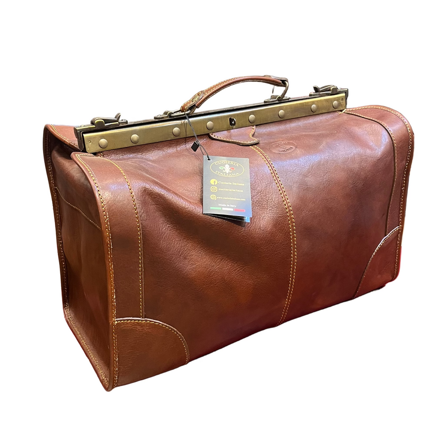 Medico - Bagaglio classico in pelle | Borsa fatta a mano in cuoio Made in Italy - Cuoieria Italiana