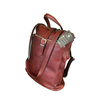 Spartacus – Zaino a tracolla in pelle porta PC | Made in Italy – Cuoieria Italiana