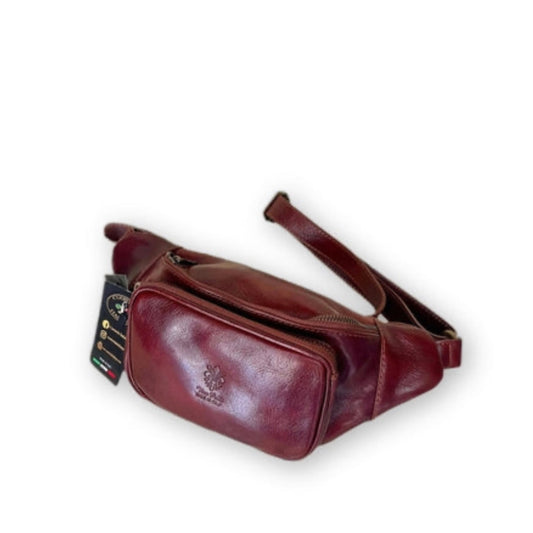 Marsupio in pelle taglia media marrone accessorio Artigianale unisex Made in Italy Cuoieria Italiana