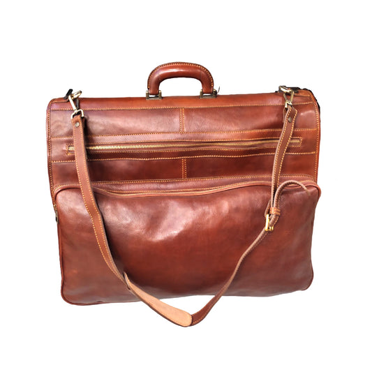 Porta abiti in pelle da uomo Valigia artigianale Made in Italy Cuoieria Italiana