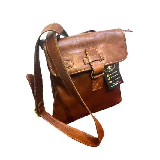 Ranch Borsello grande in pelle da uomo accessorio In cuoio artigianale Made in Italy Cuoieria Italiana