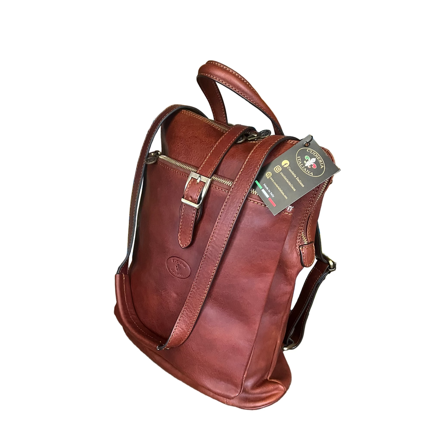 Spartacus Zaino a tracolla in pelle cuoio porta PC Made in Italy Cuoieria Italiana