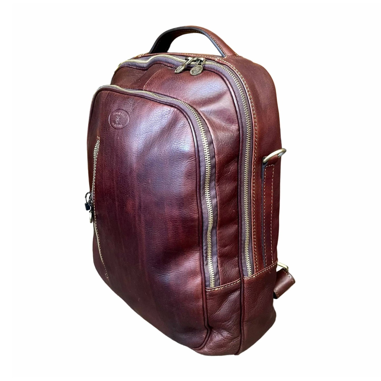 Zaino grande in pelle testa di moro Borsa porta PC Made in Italy Cuoieria Italiana