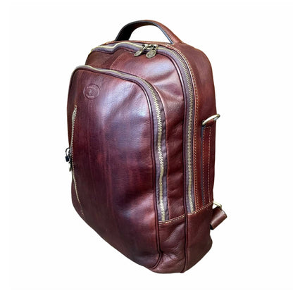 Zaino grande in pelle testa di moro Borsa porta PC Made in Italy Cuoieria Italiana