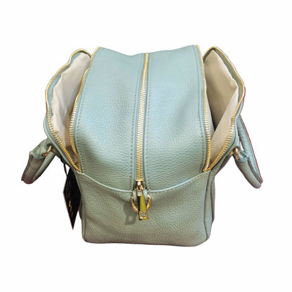 apertura pegaso borsa bauletto a tracolla in pelle verde acqua da donna artigianale made in italy cuoieria italiana