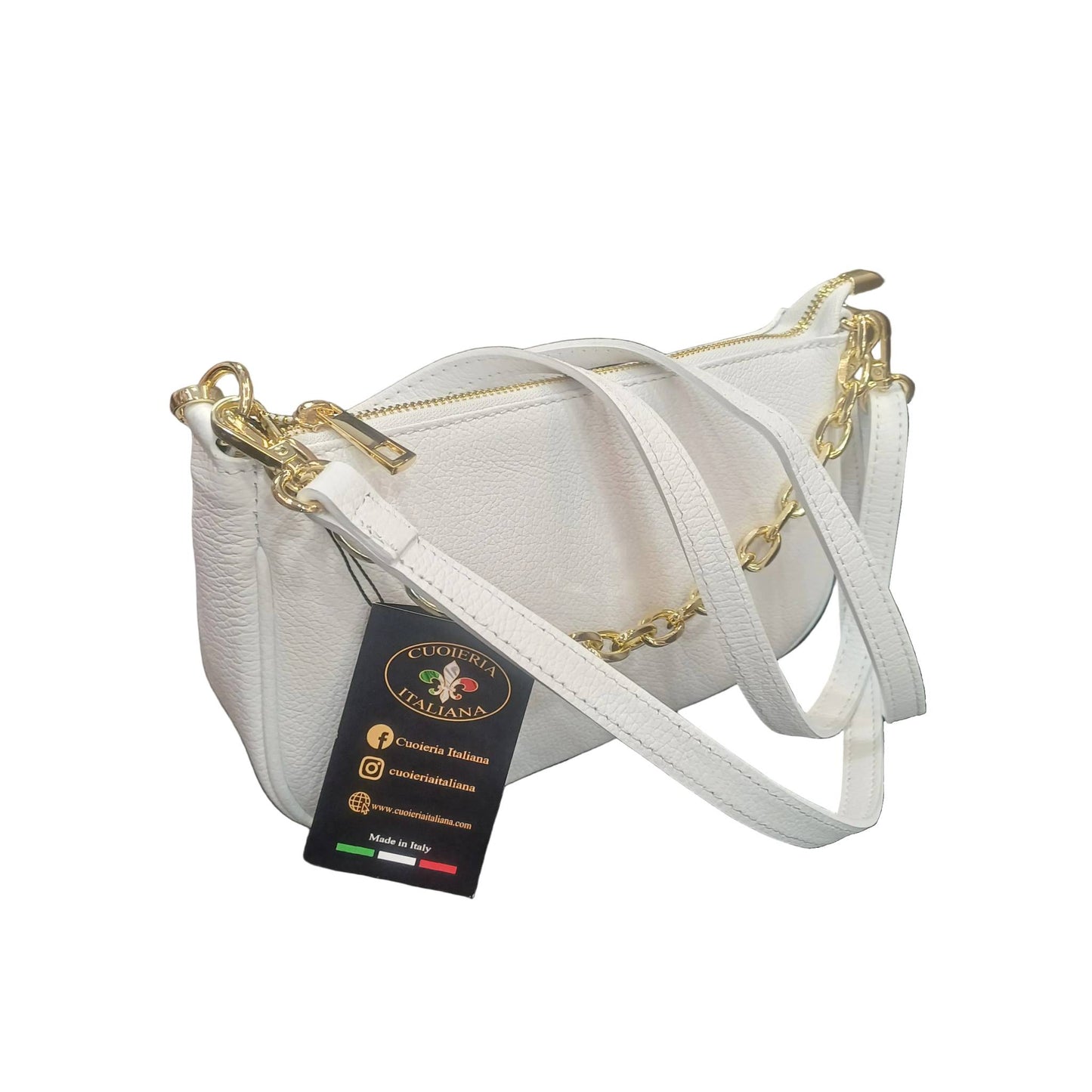 apollo borsa postino a tracolla in pelle bianca da donna made in italy cuoieria italiana