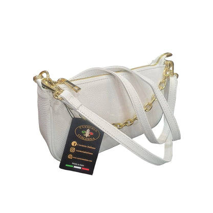apollo borsa postino a tracolla in pelle bianca da donna made in italy cuoieria italiana