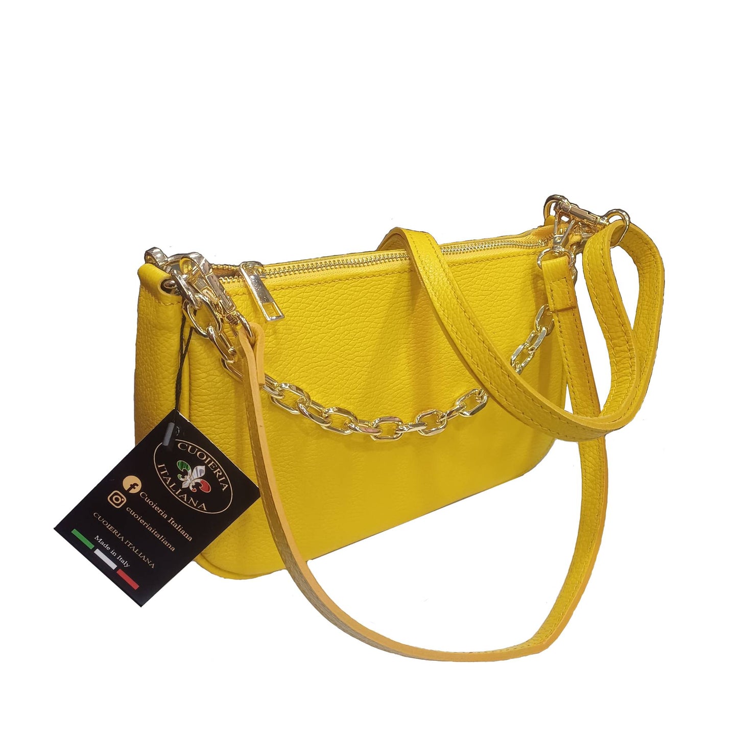 apollo borsa postino a tracolla in pelle gialla da donna made in italy cuoieria italiana