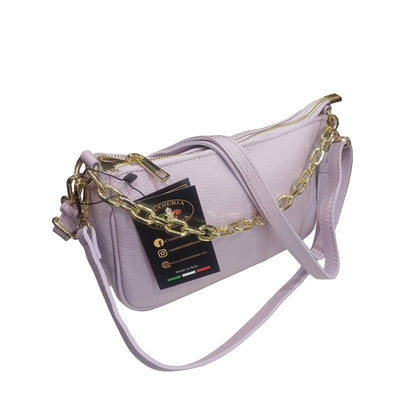 apollo borsa postino a tracolla in pelle lilla da donna made in italy cuoieria italiana