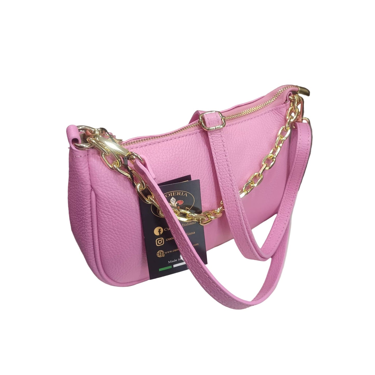 apollo borsa postino a tracolla in pelle rosa da donna made in italy cuoieria italiana