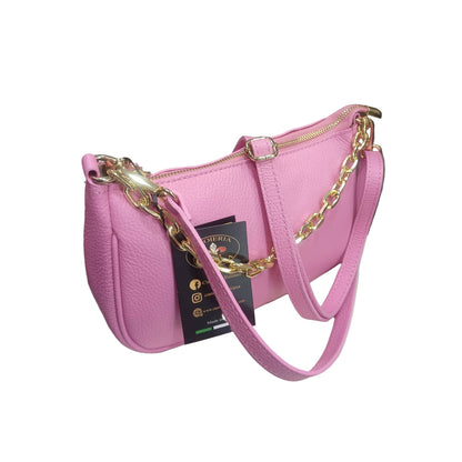 apollo borsa postino a tracolla in pelle rosa da donna made in italy cuoieria italiana