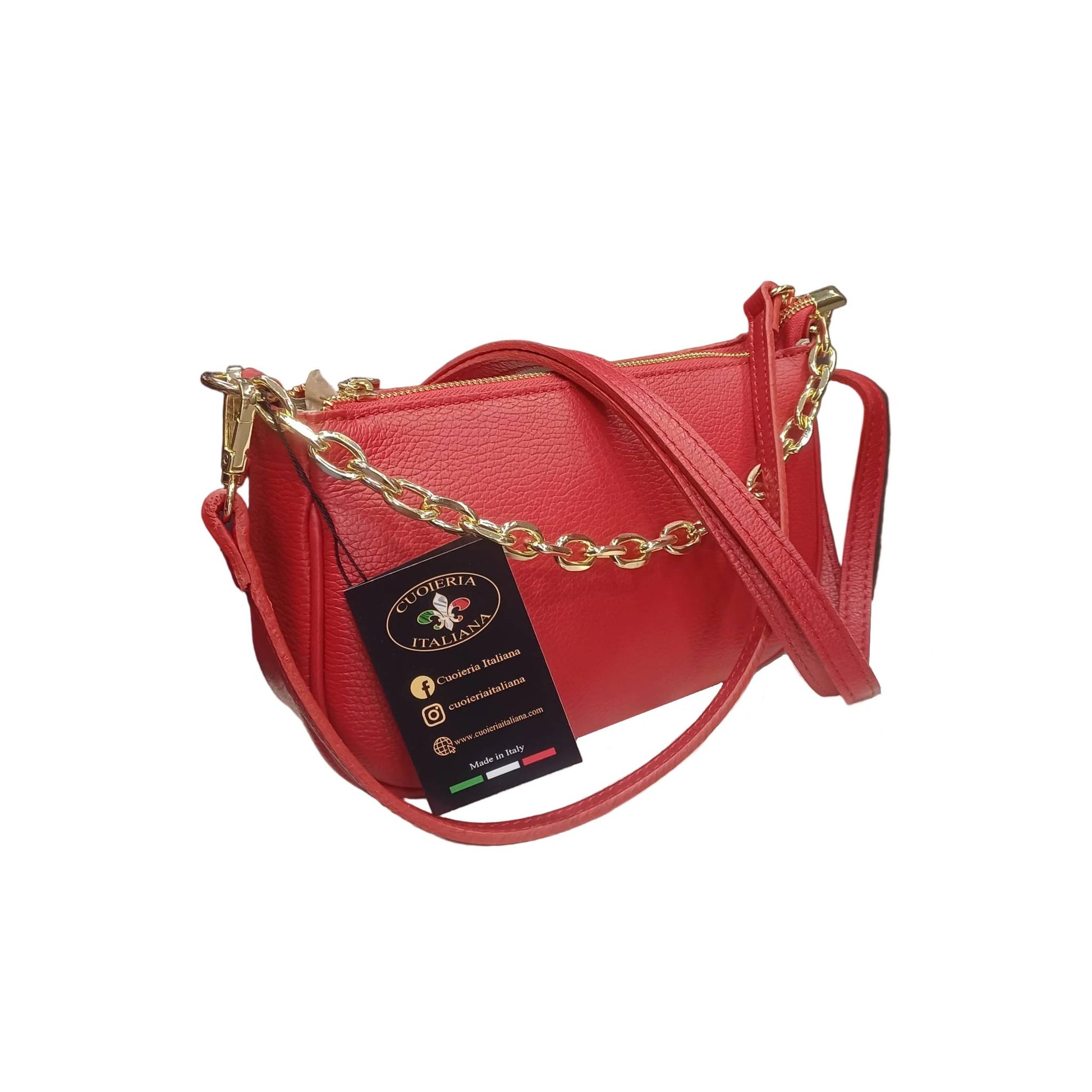 apollo borsa postino a tracolla in pelle rossa da donna made in italy cuoieria italiana