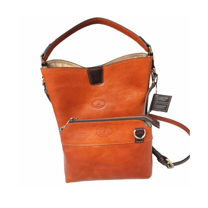 Atena – Borsa da donna in vera pelle con pochette abbinata | Artigianale Made in Italy – Cuoieria Italiana