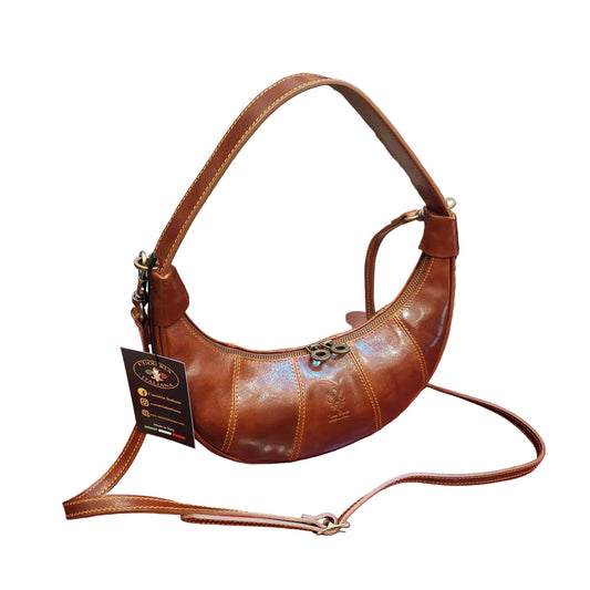 bananina borsa piccola in pelle marrone da donna borsa a tracolla in cuoio made in italy cuoieria italiana