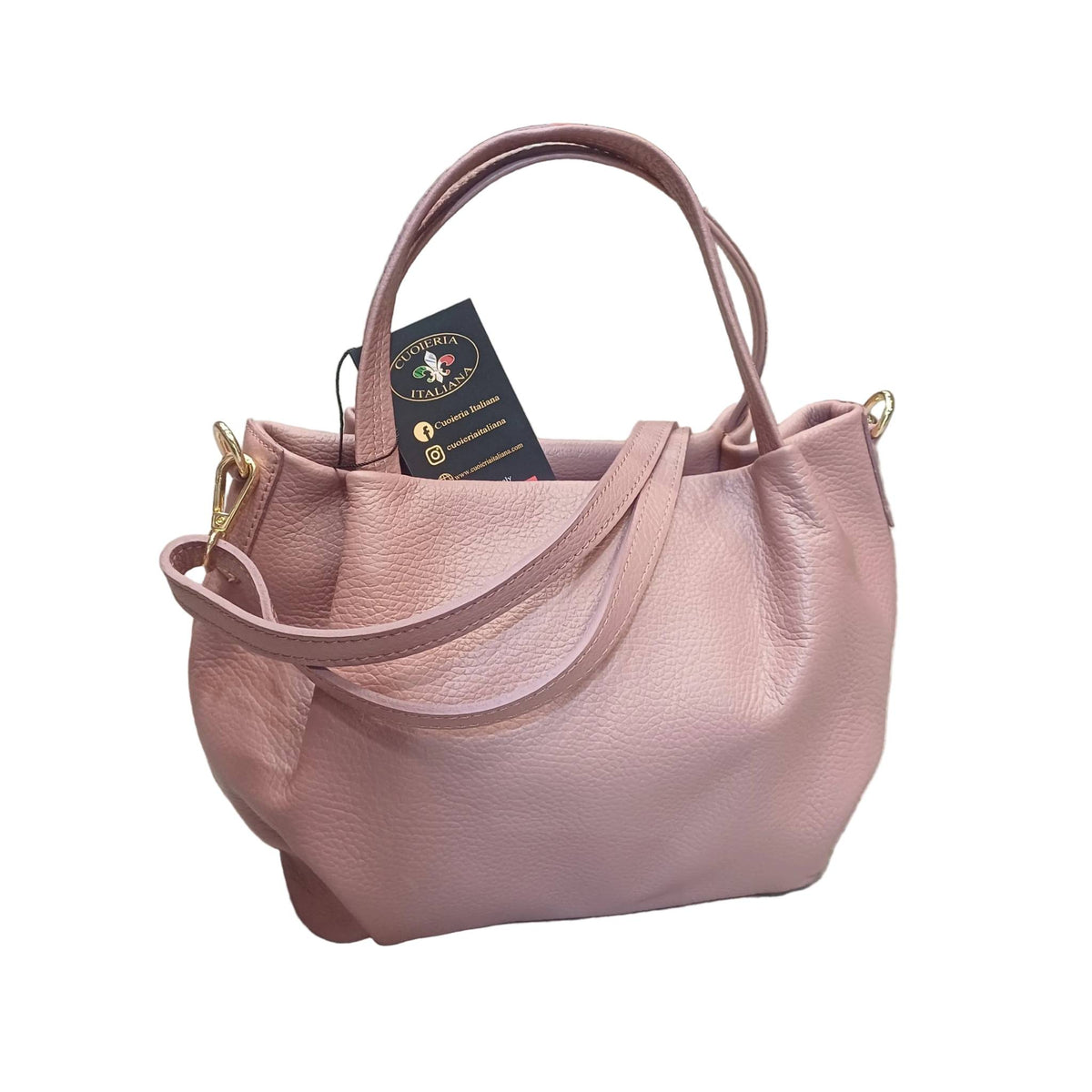 baulotto a mano in vitello martellato da donna borsa in pelle rosa chiaro fatta a mano made in italy cuoieria italiana