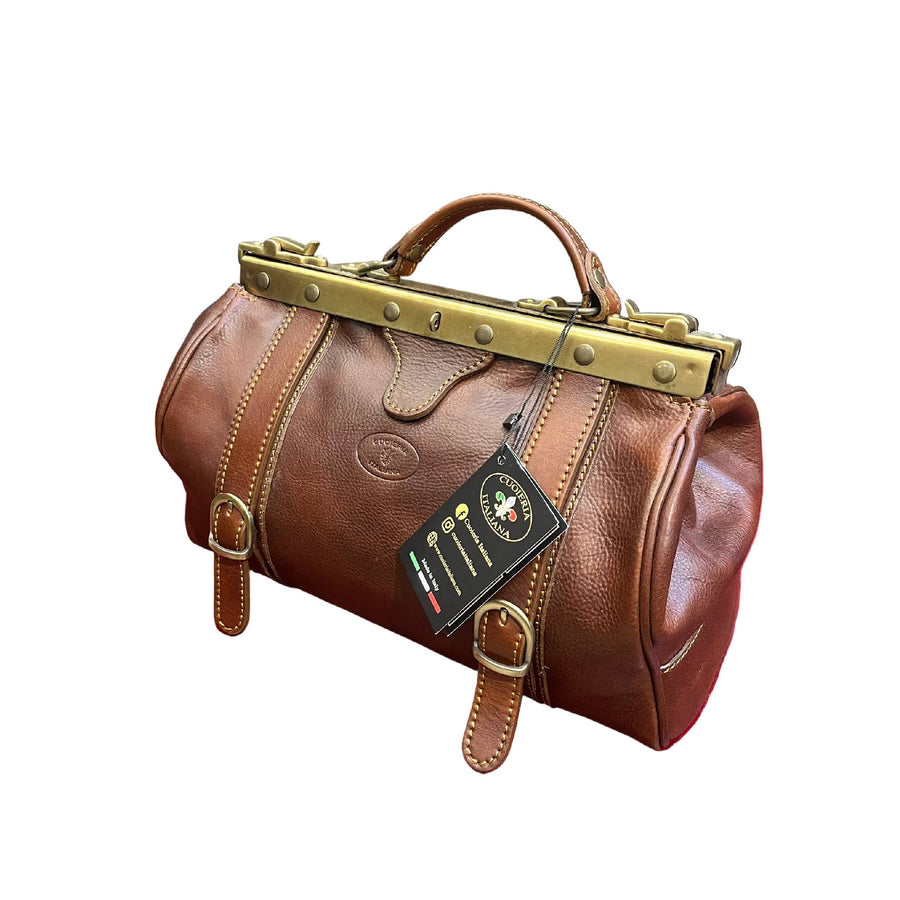 Borsa da dottore in pelle | Borsa piccola da medico con ferro Made in Italy – Cuoieria Italiana