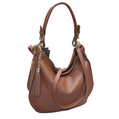 borsa grande in vitello martellato da donna borsa in pelle marrone cioccolato fatta a mano made in italy cuoieria italiana