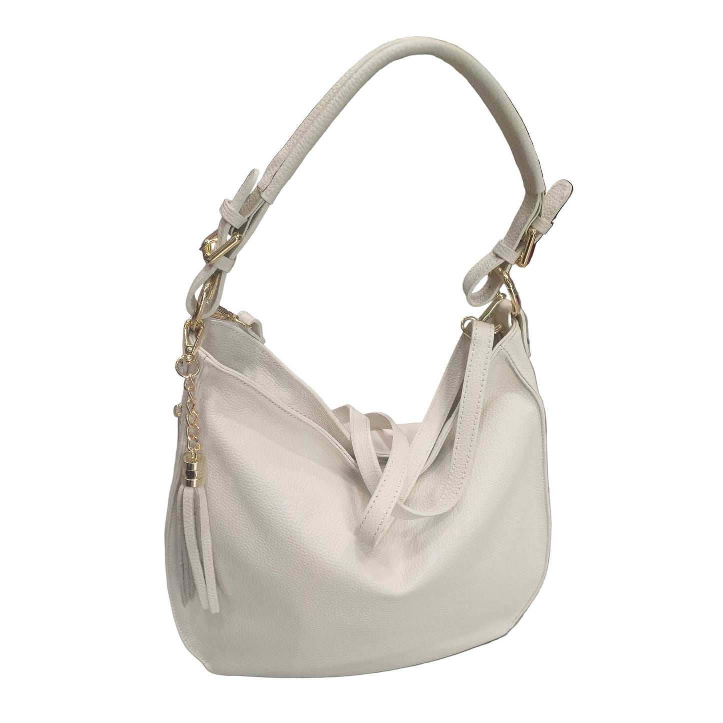 borsa grande in vitello martellato panna da donna borsa in pelle made in italy cuoieria italiana