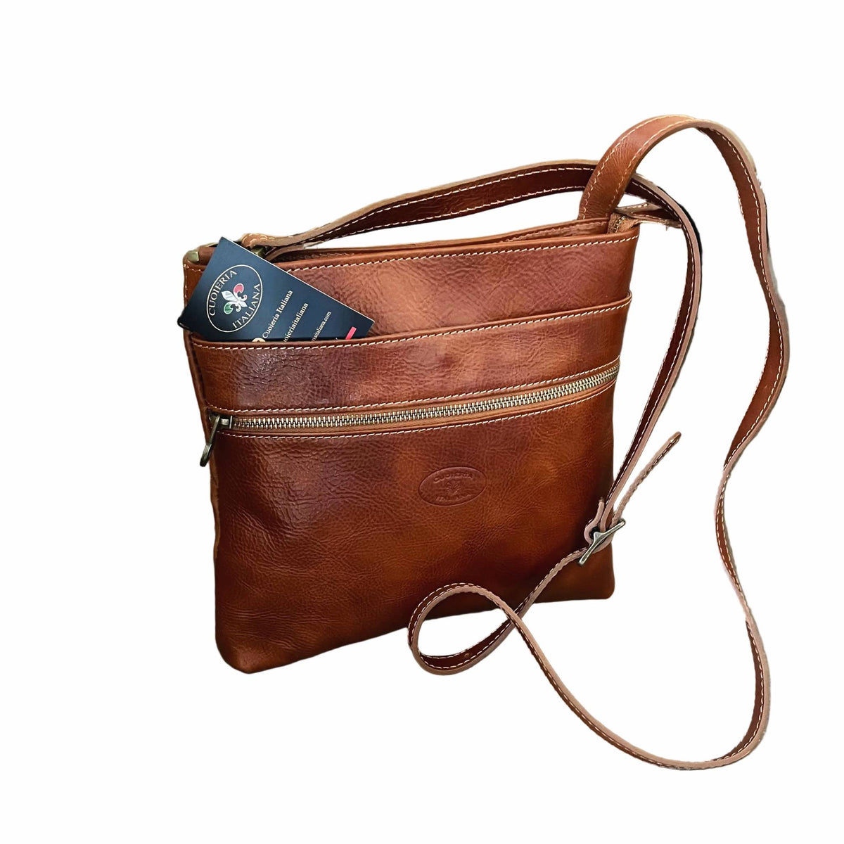 borsello west in pelle cuoio naturale da uomo borsa in cuoio artigianale made in italy cuoieria italiana