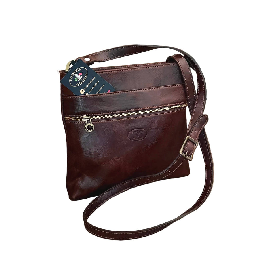 borsello west in pelle testa di moro da uomo borsa in cuoio artigianale made in italy cuoieria italiana