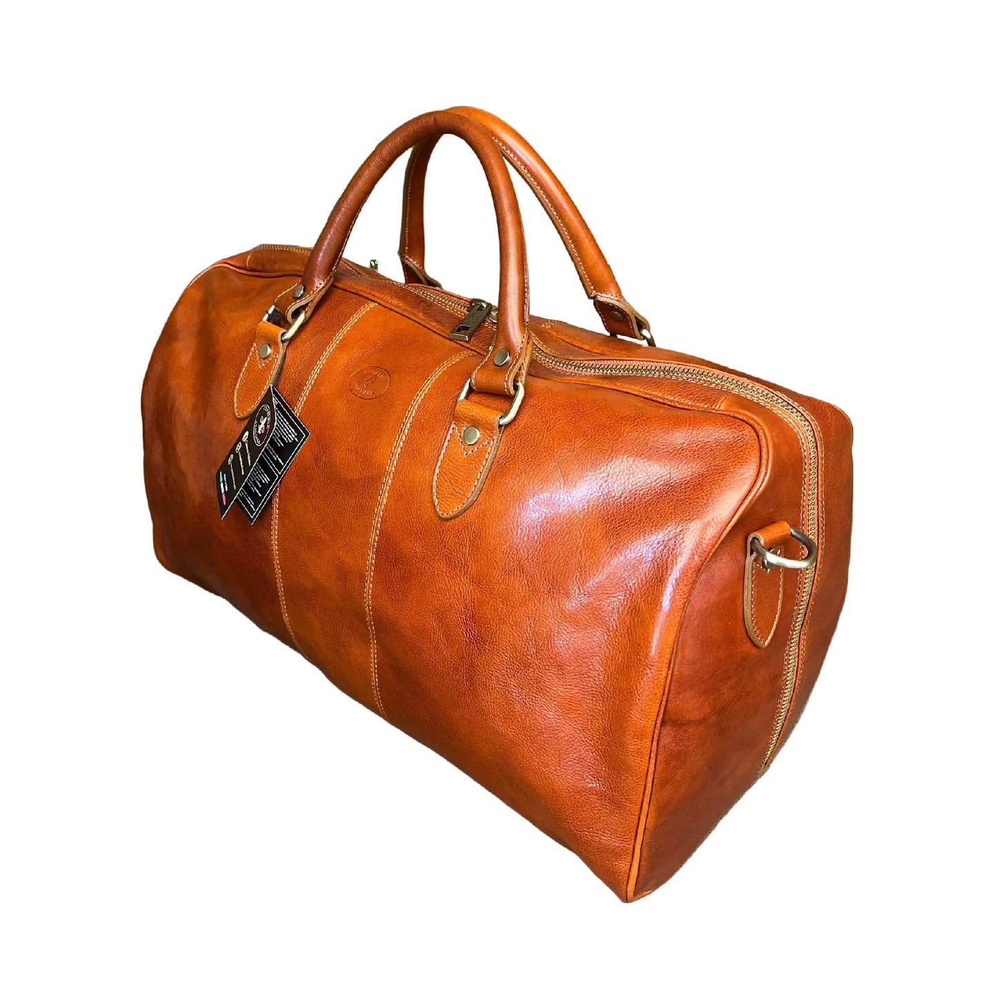 Sac de voyage en cuir tanné naturel pour bagage à main