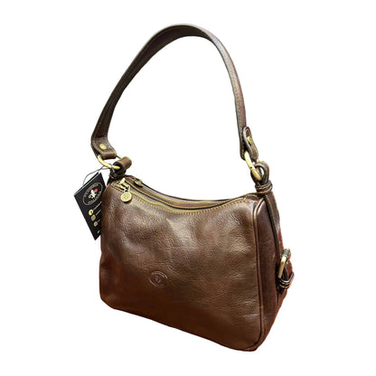 cassiopea borsa a tracolla in pelle marrone testa di moro da donna borsa fatta a mano in cuoio made in italy cuoieria italiana®