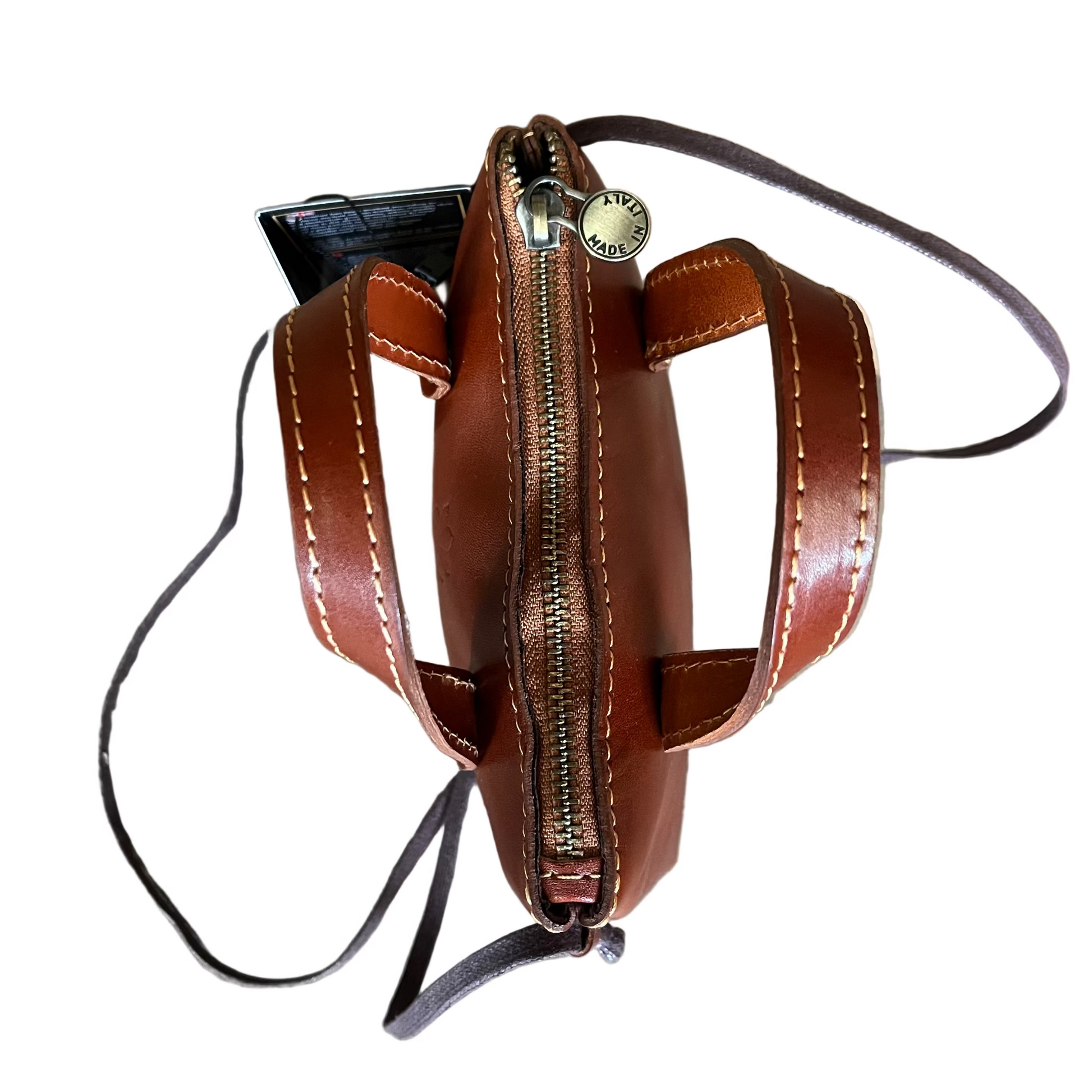 cerniera borsetta da donna in pelle con manici e tracolla made in italy cuoieria italiana