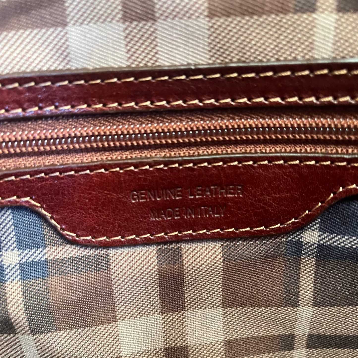 cerniera zip borsone in pelle marrone classico bagaglio a mano artigianale ade in italy cuoieria italiana