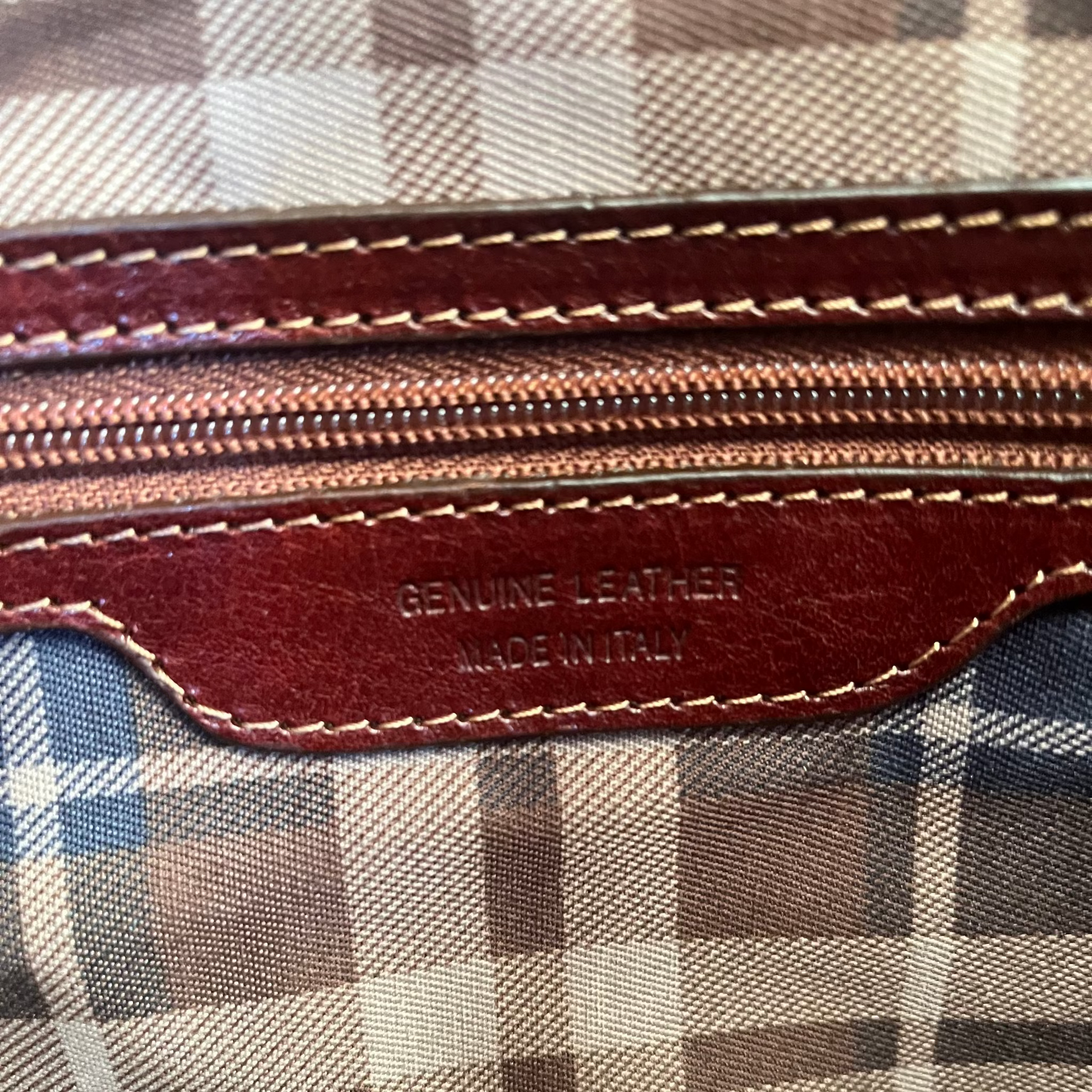 cerniera zip borsone in pelle marrone classico bagaglio a mano artigianale ade in italy cuoieria italiana